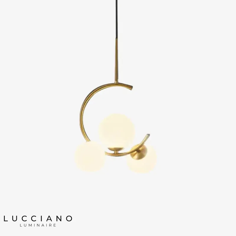 Gold LED metal circle pendant light
