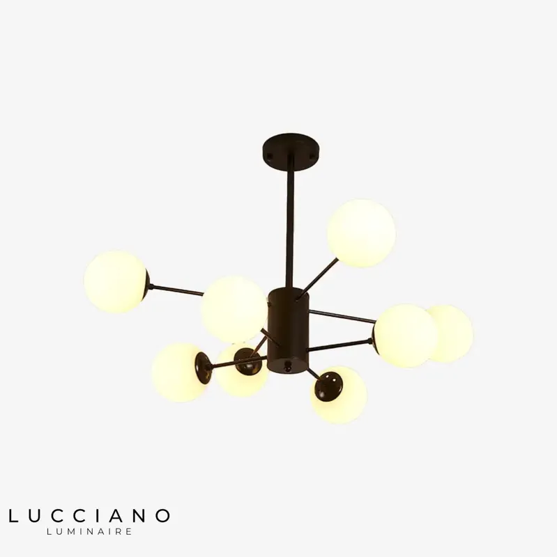 Black Branches Vintage Glass Chandelier