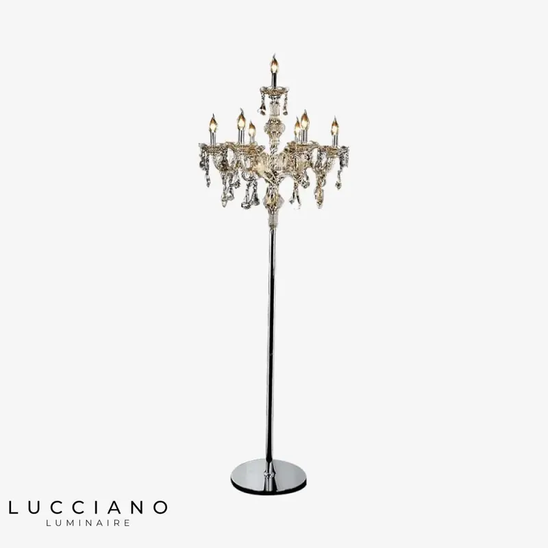 Crystal candelabra floor lamp