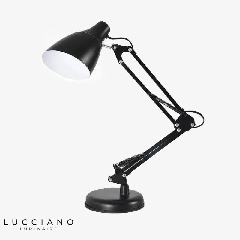 Articulated metal desk lamp