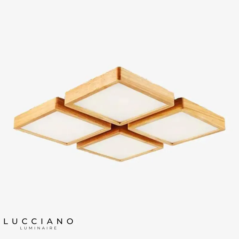 Square Wooden LED Ceiling Light