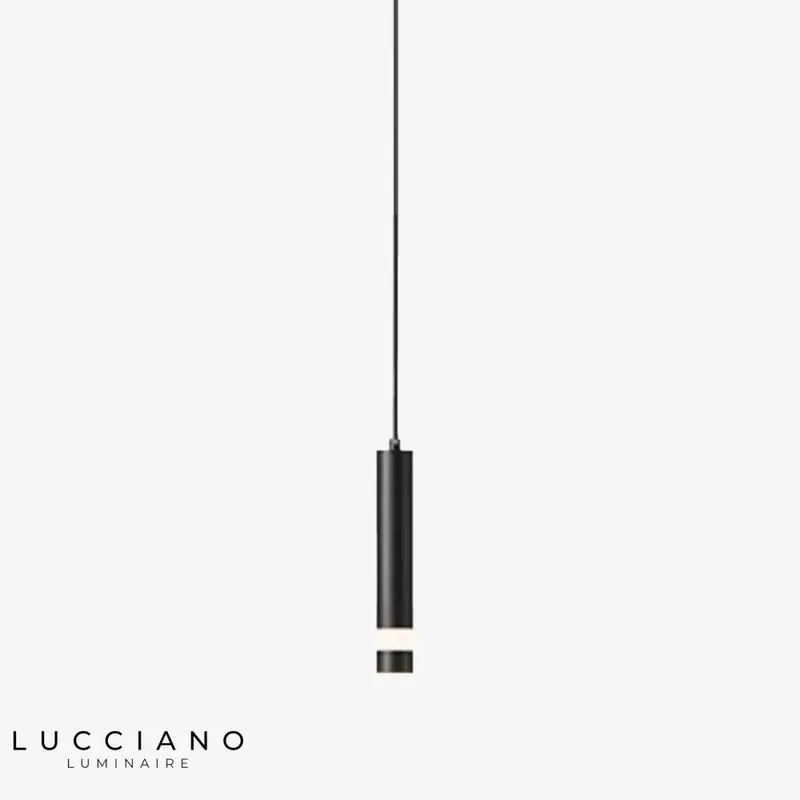 Amias LED pendant light, gold\\/black tube