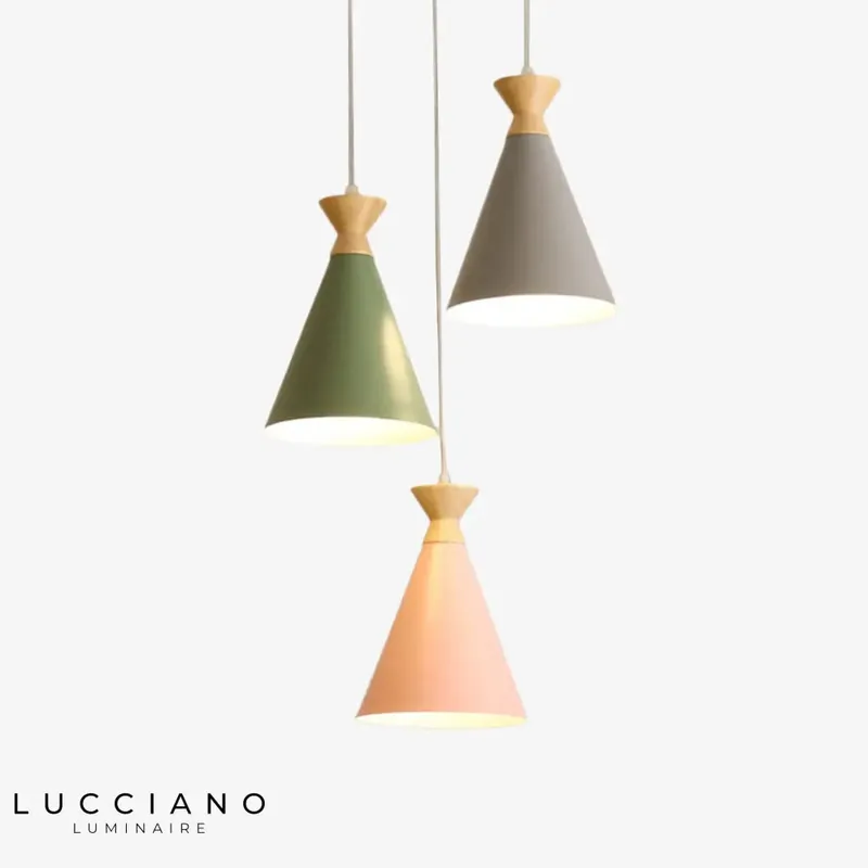 Scandinavian Conical Wooden Pendant Lamp Avi