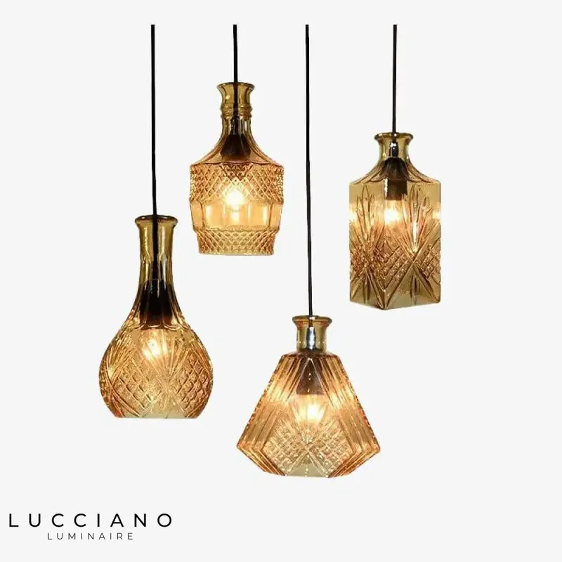 Cognac-style glass LED pendant light