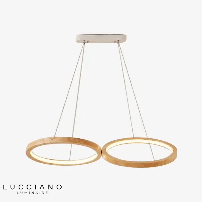 Botimi Wood LED Circle Chandelier