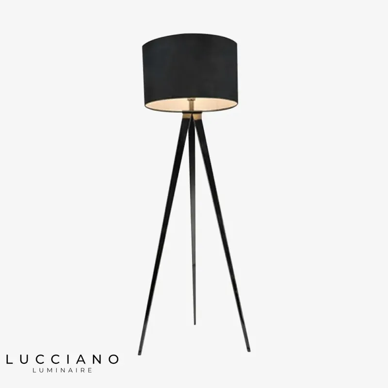 Black Fabric Tripod Luxury Floor Lamp