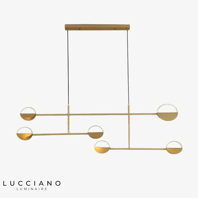 Zev Minimalist Gold Circle Chandelier