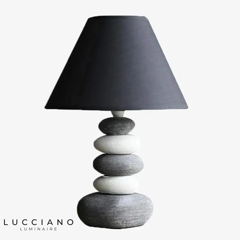 Pebble LED Lamp with Grey Shade