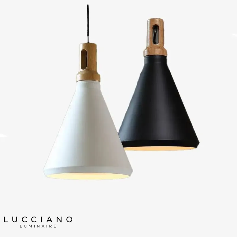 Retro wood and aluminum lamp
