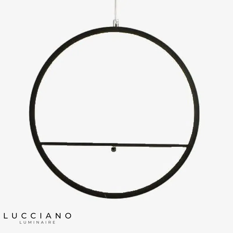 Round LED pendant light with birds
