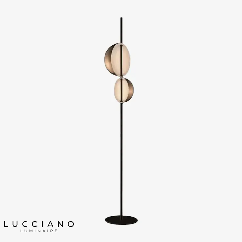 Designer LED floor lamp with double shade