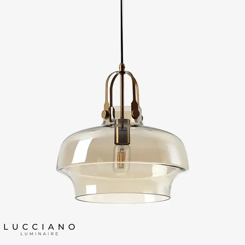 Rounded smoked glass LED pendant light