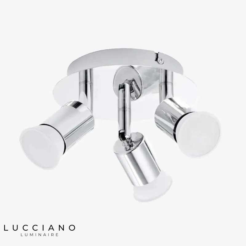 Modern 3-spot chrome LED ceiling light