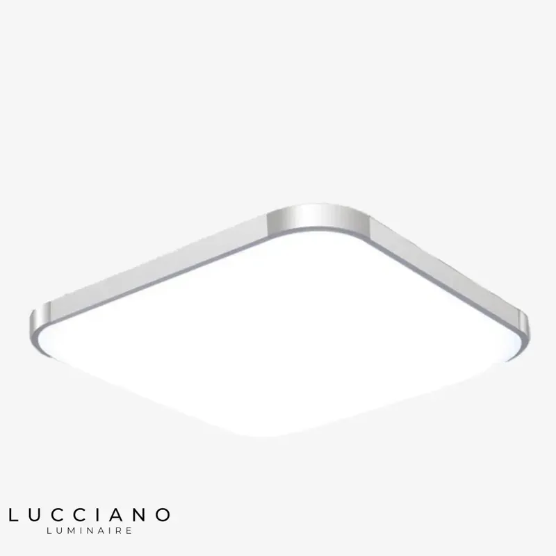 Rounded chrome square LED ceiling light