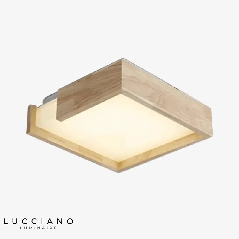 Square Wooden LED Ceiling Light