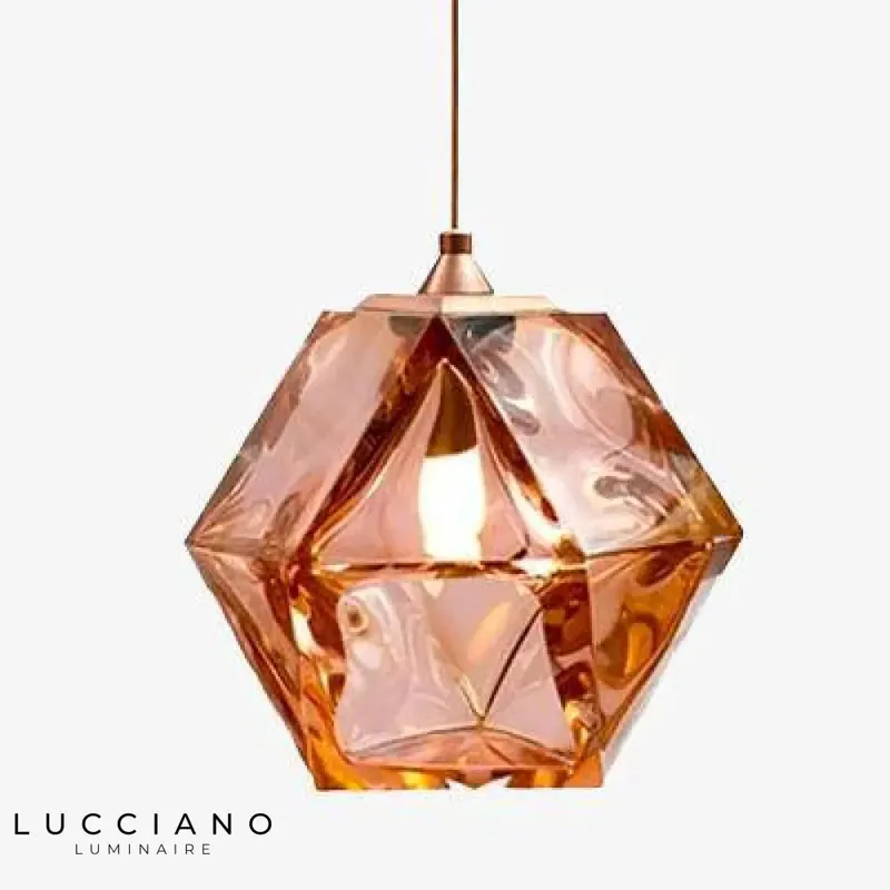 Colorful crystal diamond pendant light