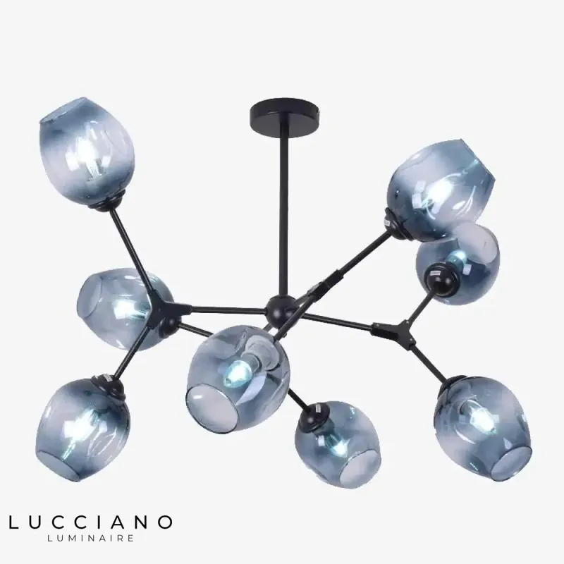 Designer LED Chandelier in Metal and Glass