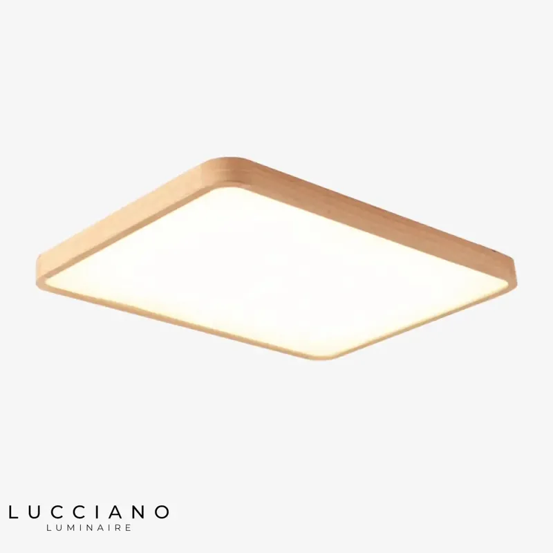 Rounded Rectangle Wooden LED Ceiling Light