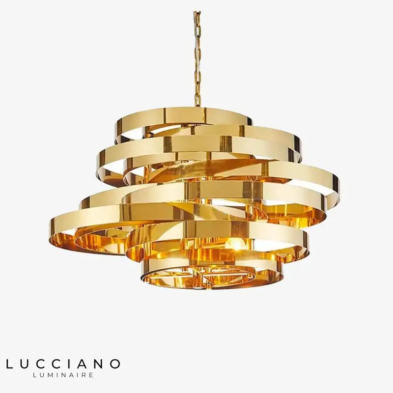 Tornado Gold Rings LED Chandelier
