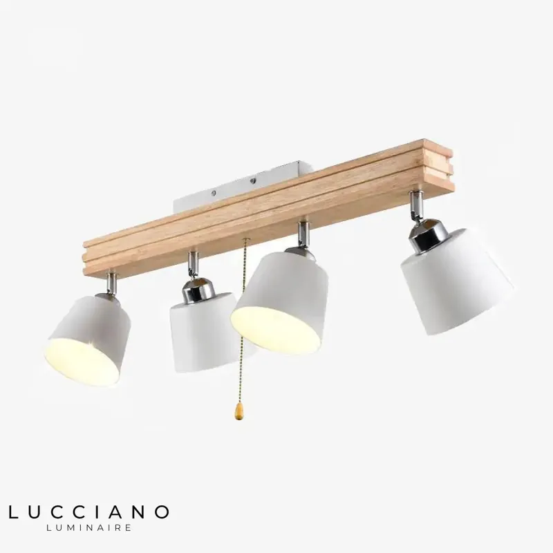 Adjustable wood and metal LED ceiling light