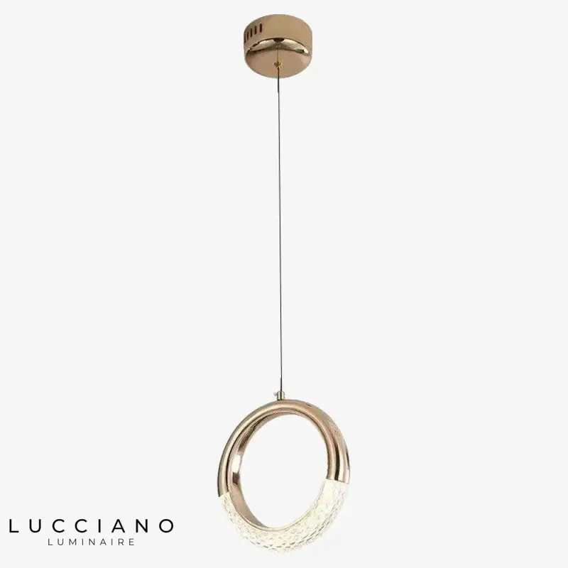 Designer gold LED suspended ring
