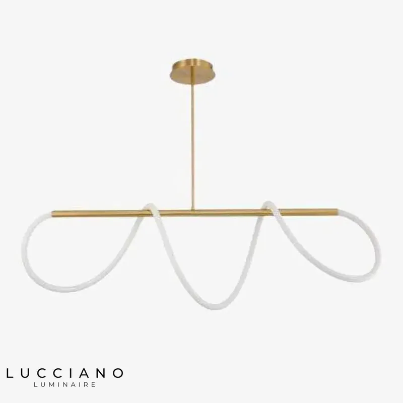 Shadow gold LED strip chandelier