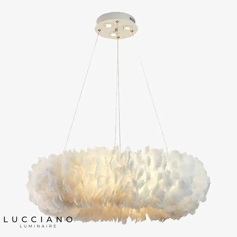 Colorful Feather Round LED Chandelier