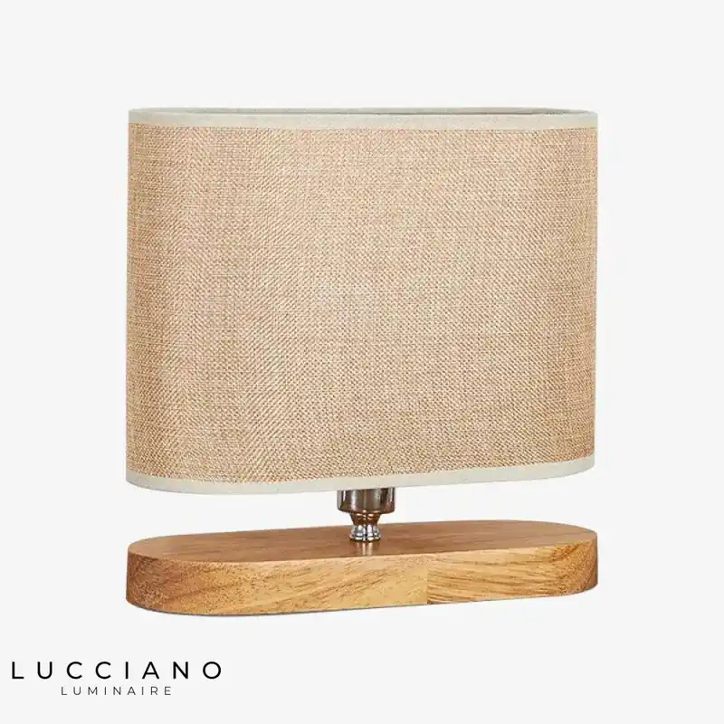 Wooden and fabric bedside lamp