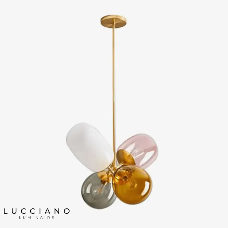 Smoked Coloured Glass LED Chandelier.