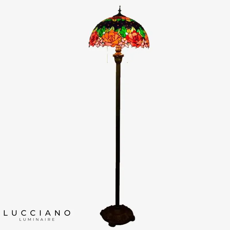Tiffany Glaze Green Stained Glass Floor Lamp