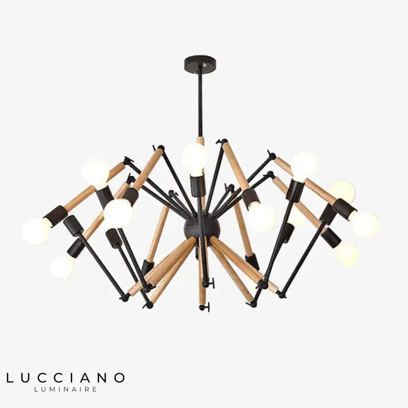Articulated Wooden LED Chandelier