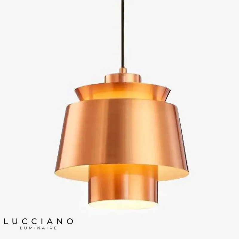 Coloured metal LED pendant light