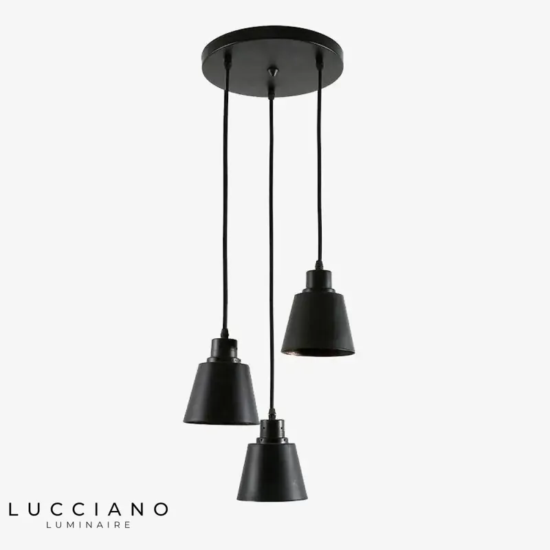 Round rustic metal pendant light