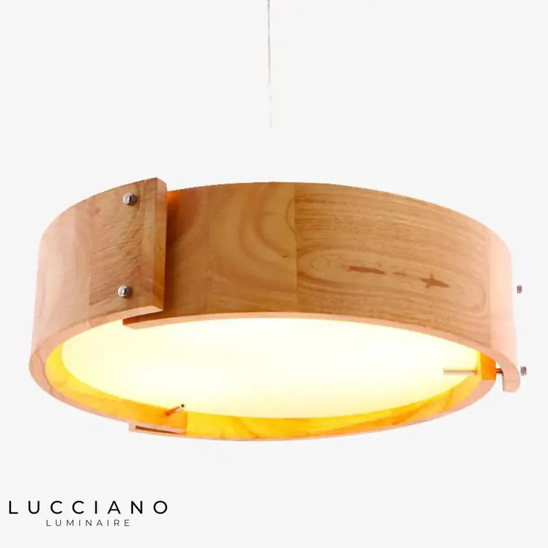 Circular arc design wooden chandelier