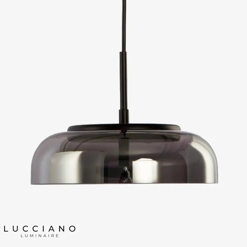 Rounded Glass LED Chandelier Steel