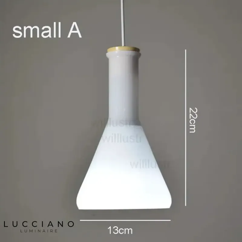White Bottle-Style Glass Pendant Light