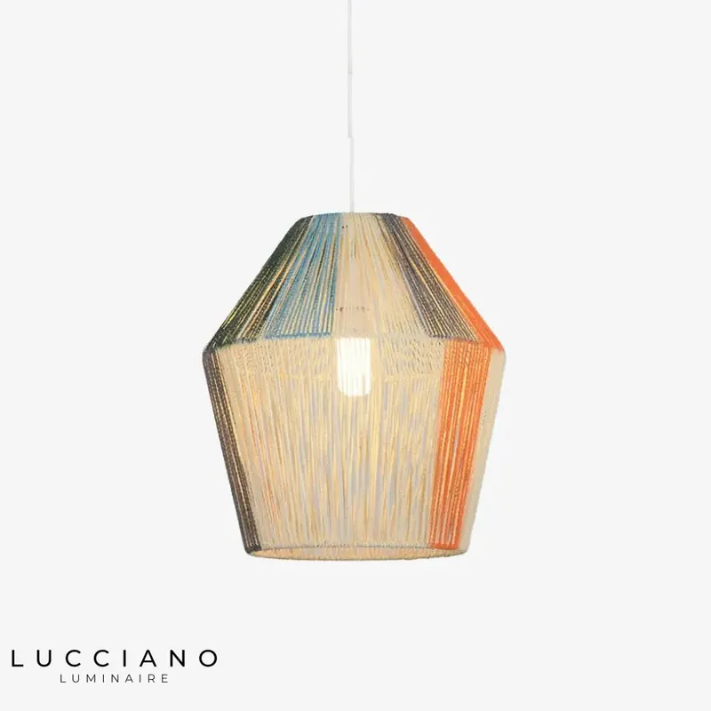 Kesia modern rope lampshade pendant light