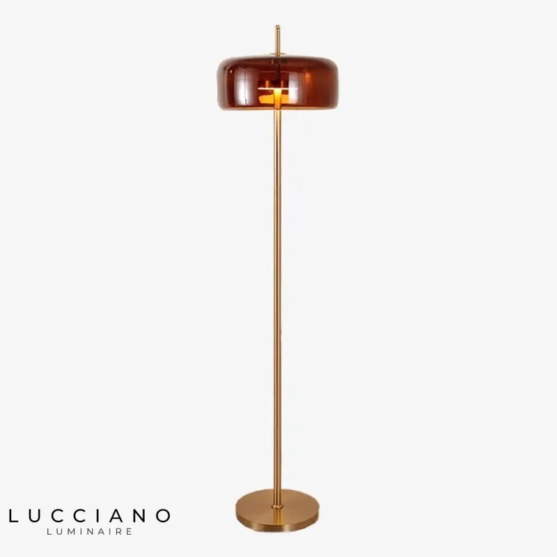 Rounded smoked glass design floor lamp