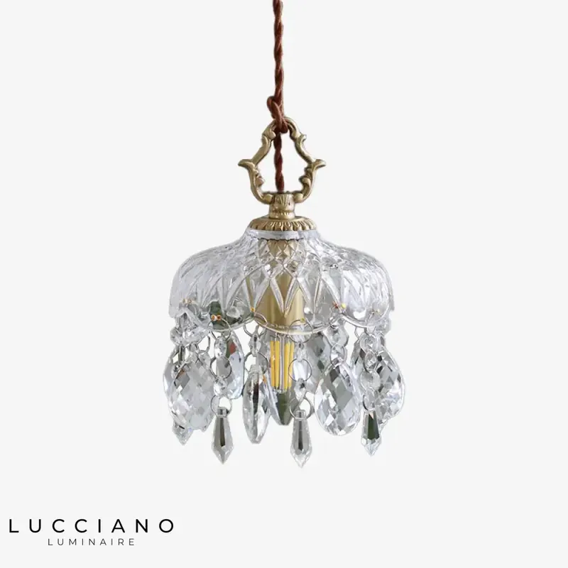 Phitz crystal lampshade retro pendant light
