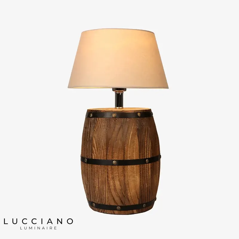 Vintage Rope Barrel Bedside Lamp