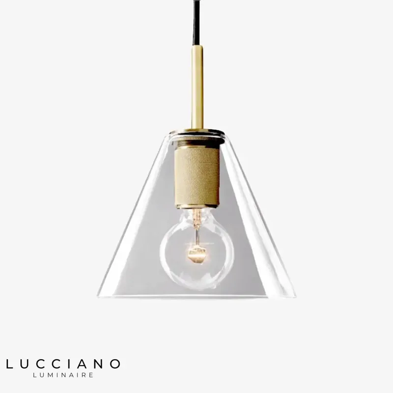 Haivy Gold Metal Glass Pendant Light