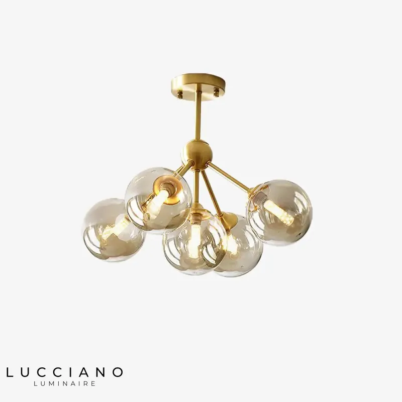 Modern LED chandelier metal and glass