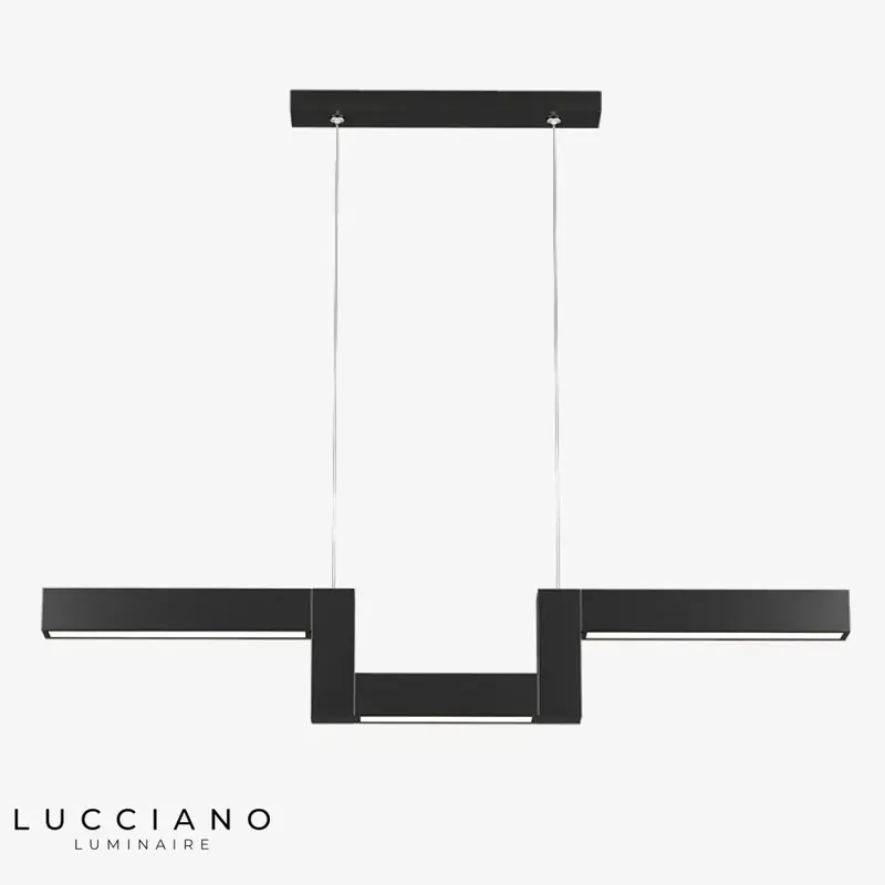 Black metallic LED chandelier Yeray
