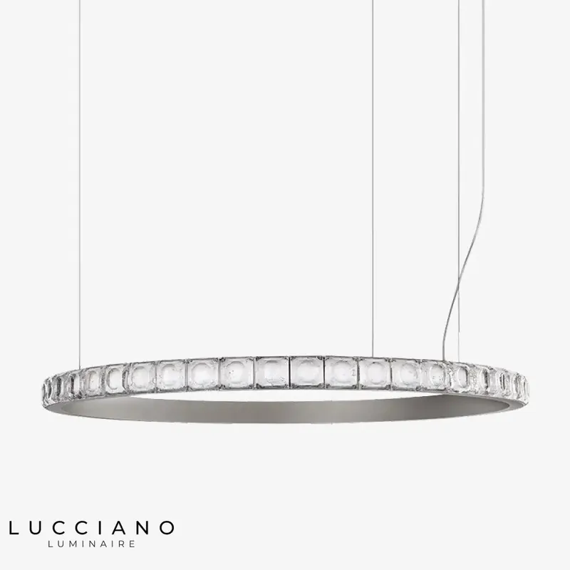 Crystalline ring LED chandelier