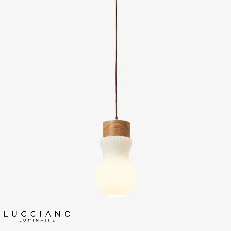 Adara Scandinavian wood-aluminium pendant light