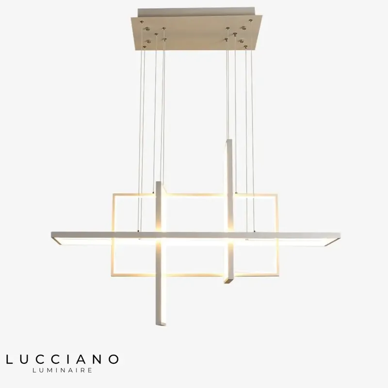 Modern Rectangular Metal Chandelier