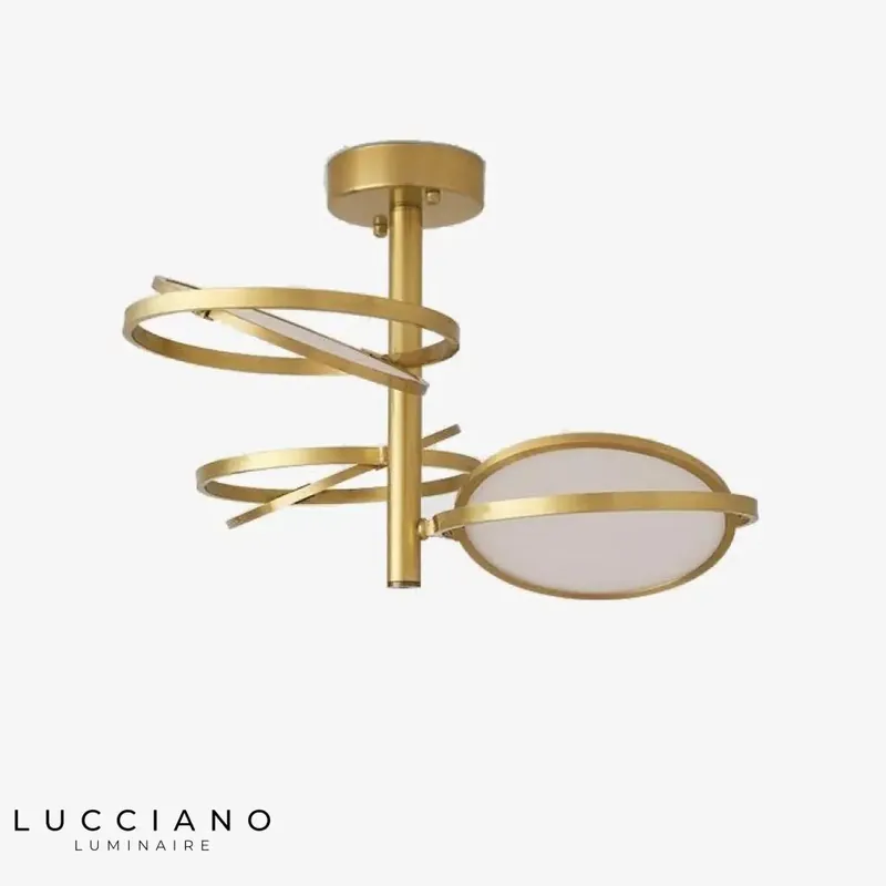 Skalla gold chandelier, rounded design