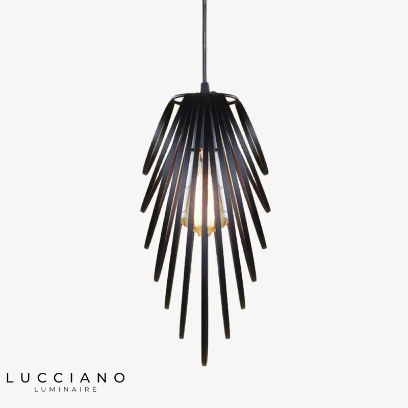 Modern Metallic Feather Pendant Light