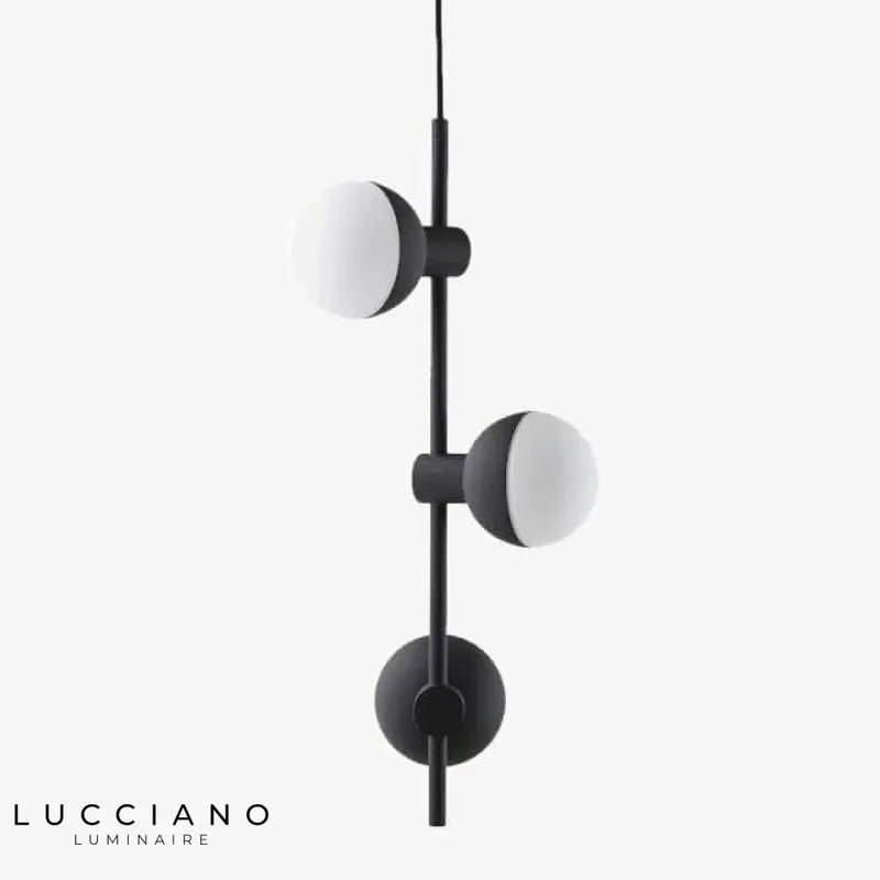 Black LED Chandelier with Glass Balls
