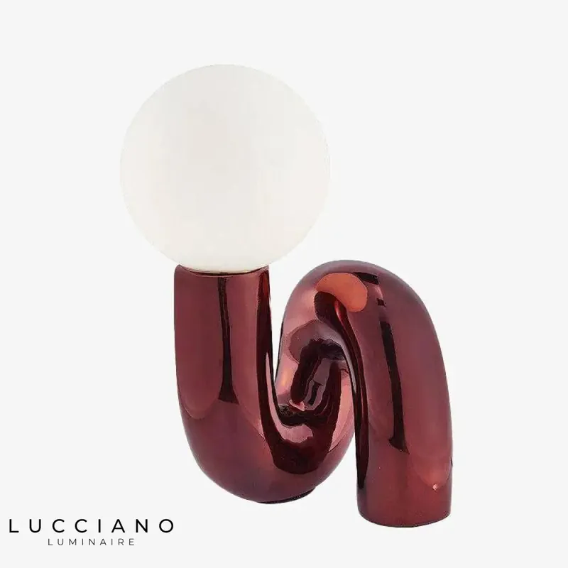 Red LED metal design lamp
